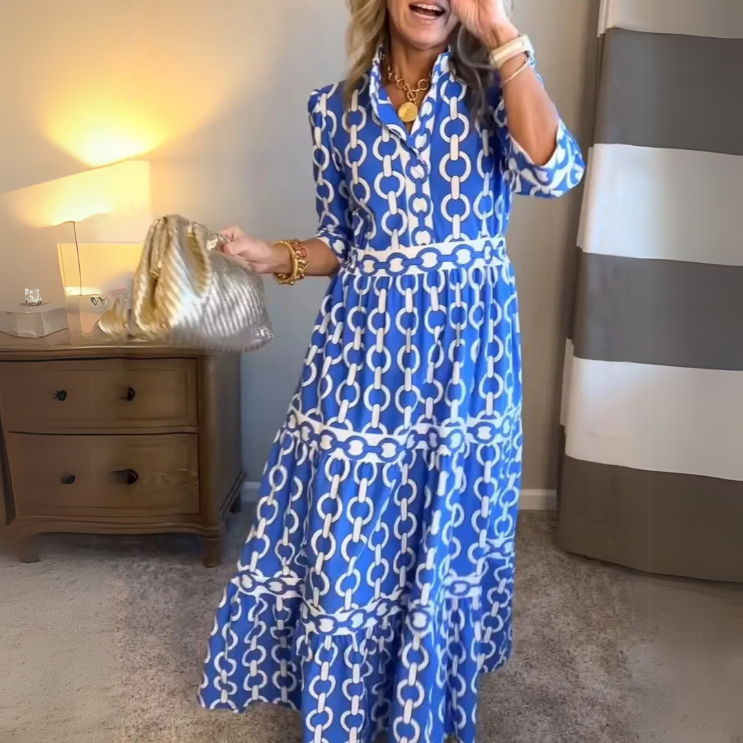 Verity | Sukienka koszulowa z nadrukiem łańcuchów