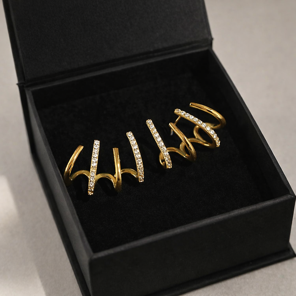 Kolczyki „Pazur” z cyrkoniami