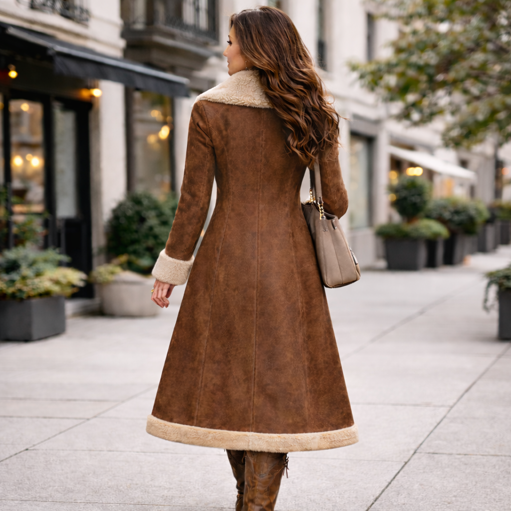 Jupiter | Modny płaszcz z podszewką teddy