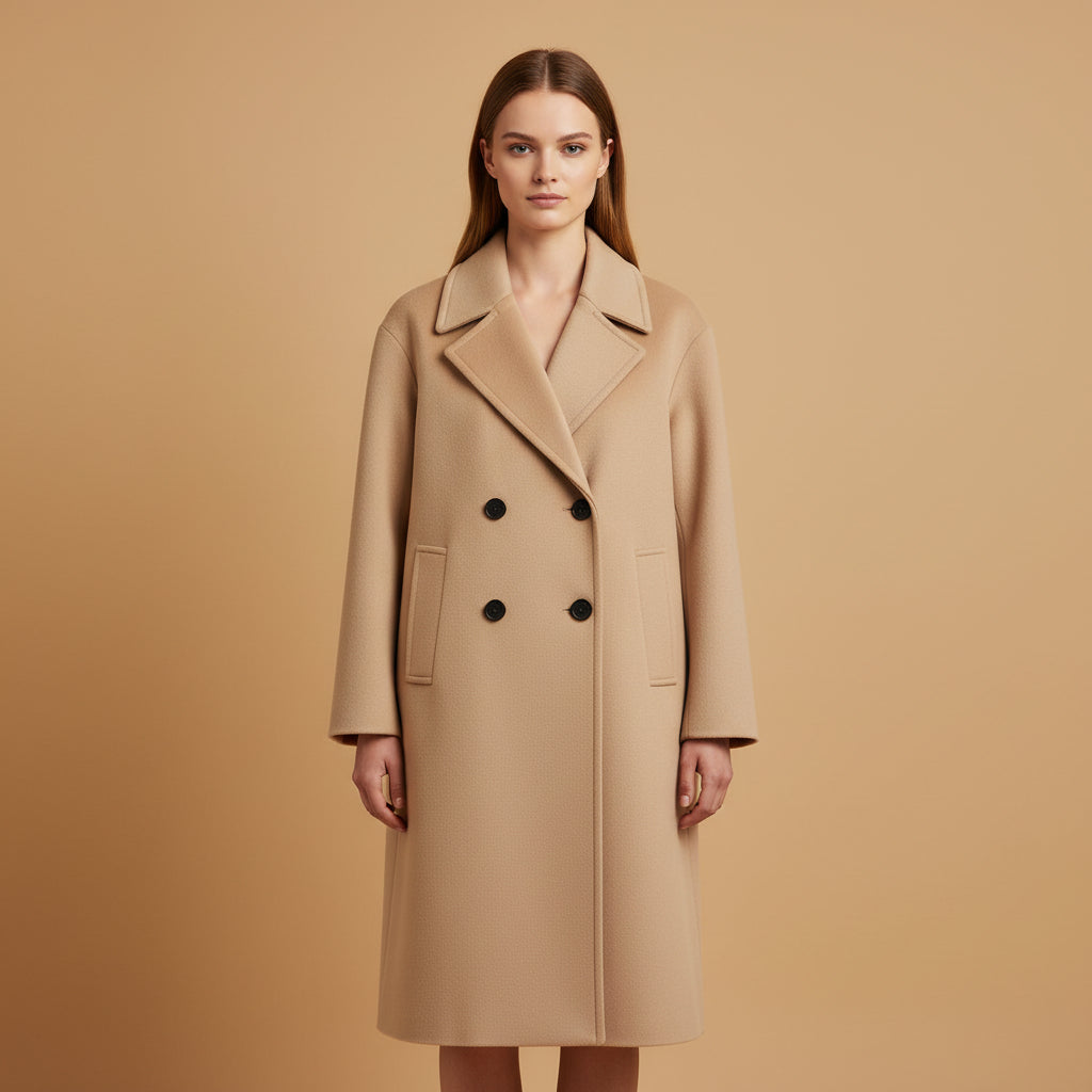 Elegancki ciepły płaszcz zimowy damski