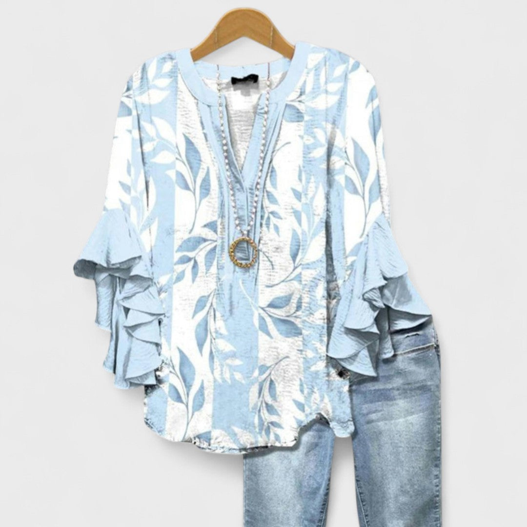 Isabella | Bluzka z Eleganckimi Kwiatami