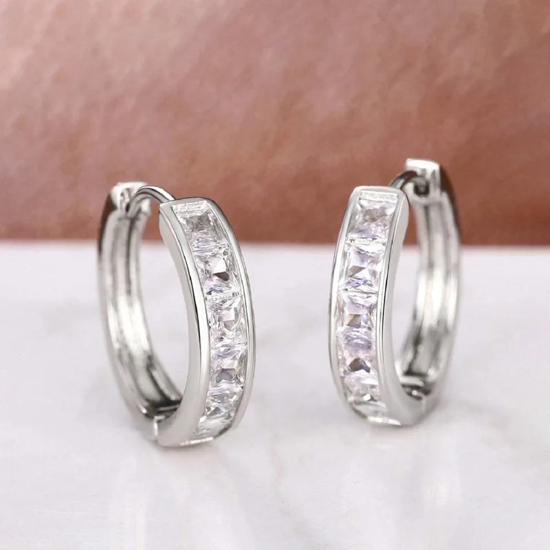 Złote Kolczyki Koła ze Stali Nierdzewnej z Cyrkoniami – Elegancka Biżuteria Damska