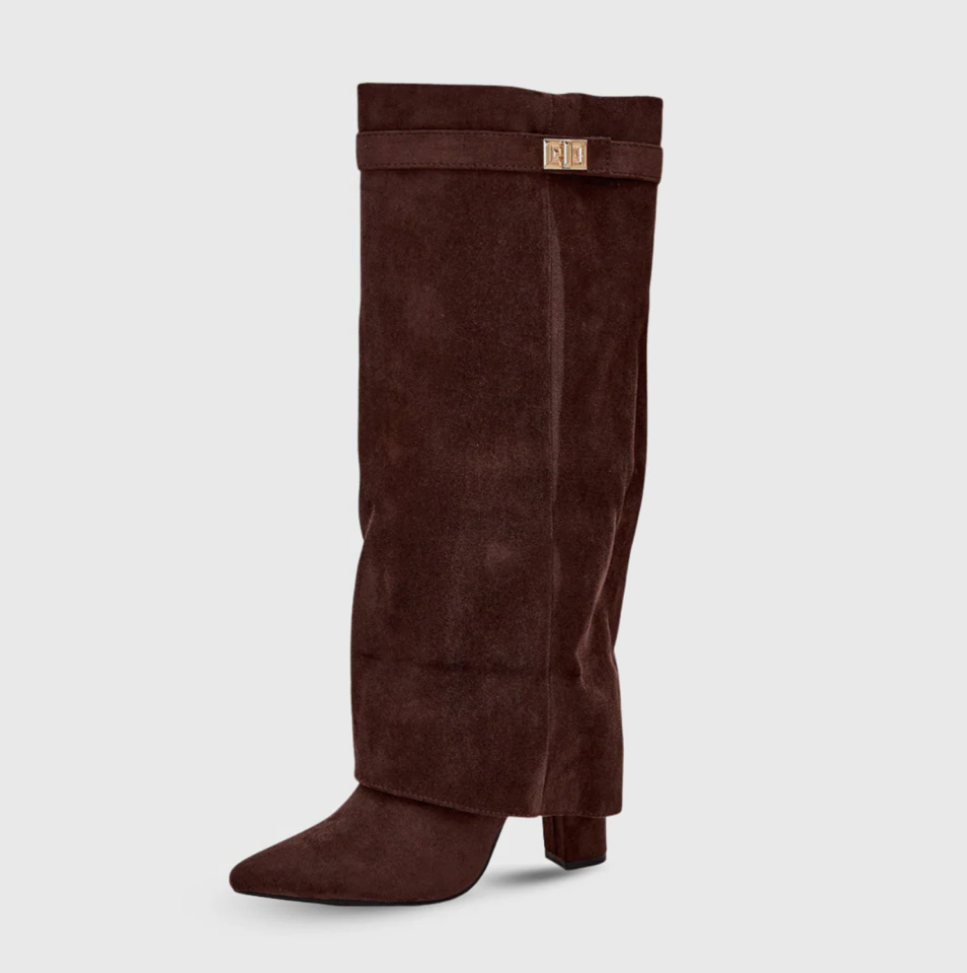 SOLÉA | Skórzane kozaki z fakturą zamszową