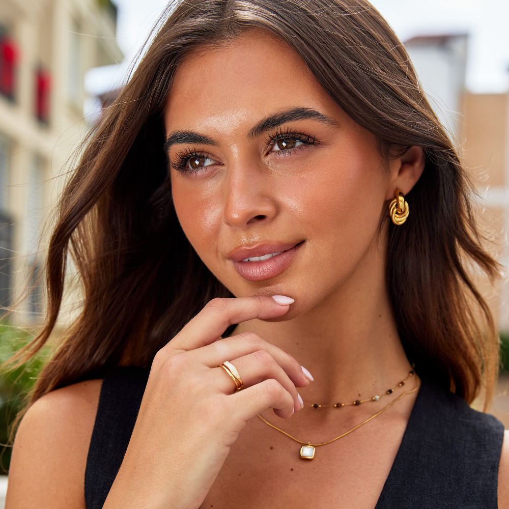 Kolczyk kołowy | Warstwowy pierścionek