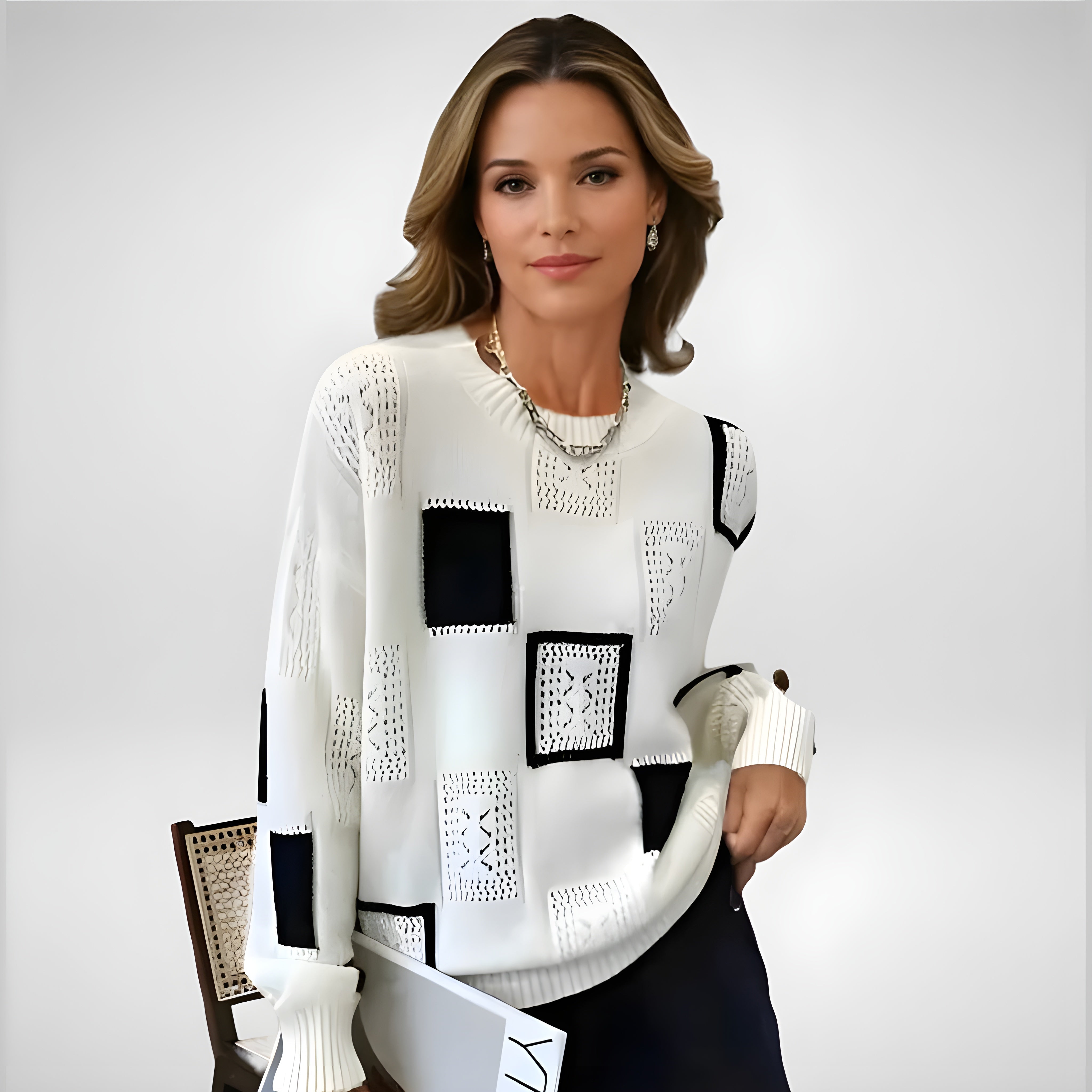 Élisa | Elegancki Sweter z Akcentem Graficznym