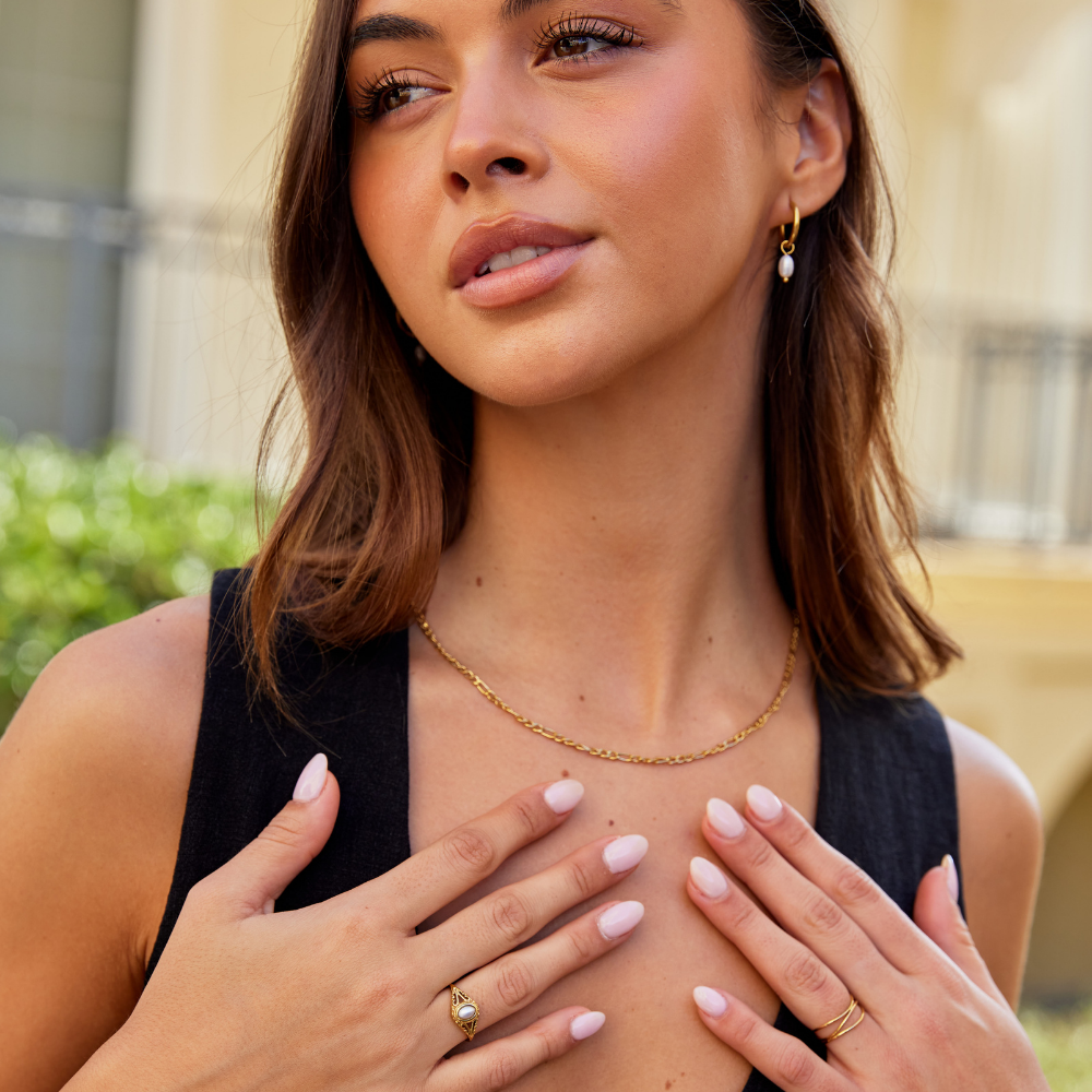 Królewski | vintage pierścionek z perłą