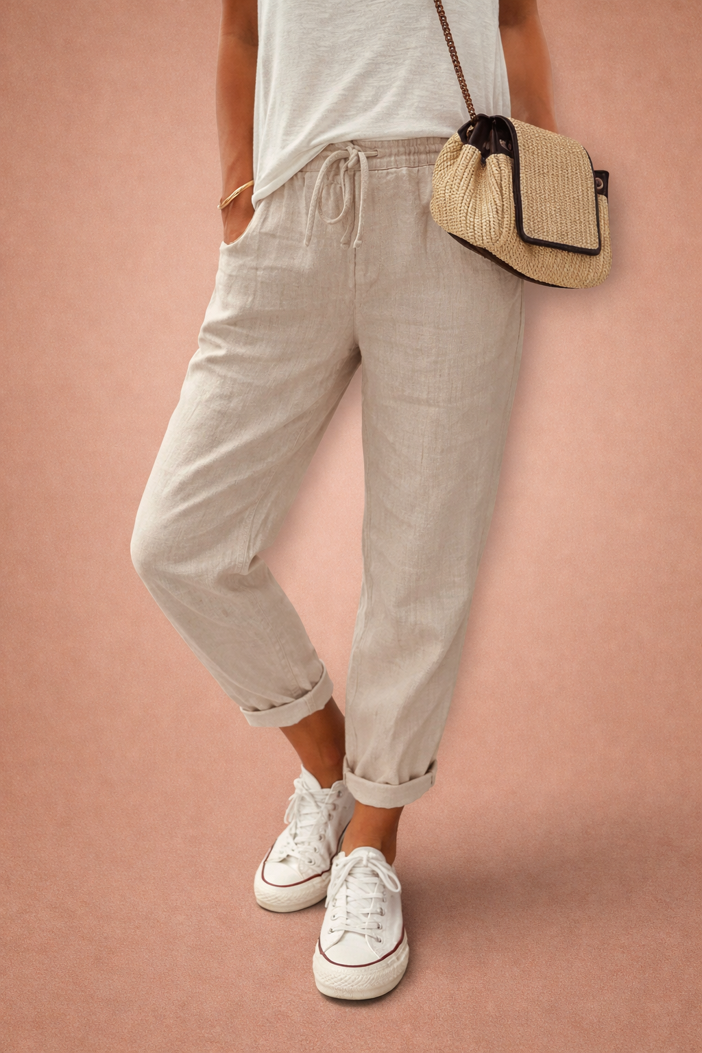 Bibi | Modne i swobodne spodnie lniane