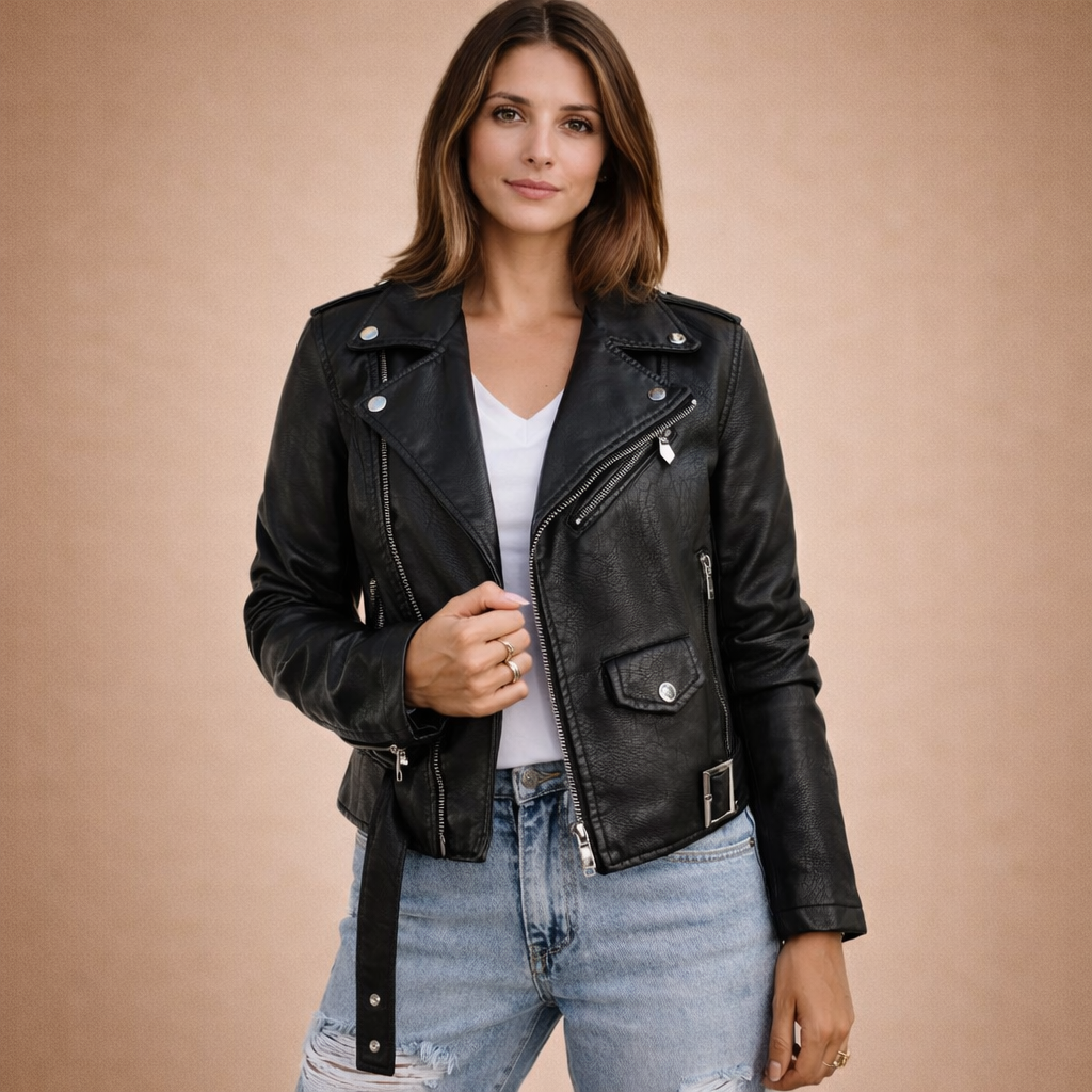 Mia™ | klasyczna skórzana kurtka damska