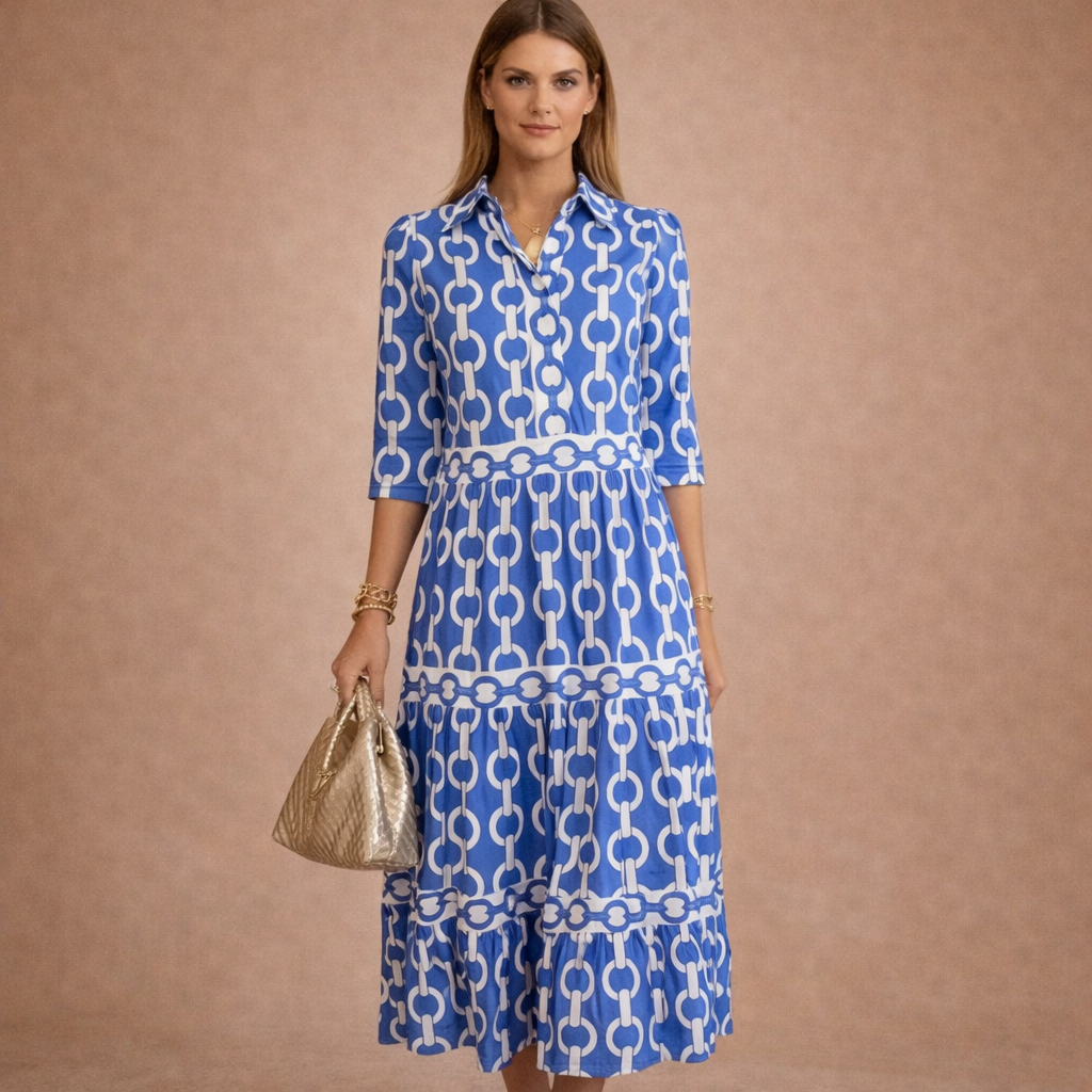 Verity | Sukienka koszulowa z nadrukiem łańcuchów