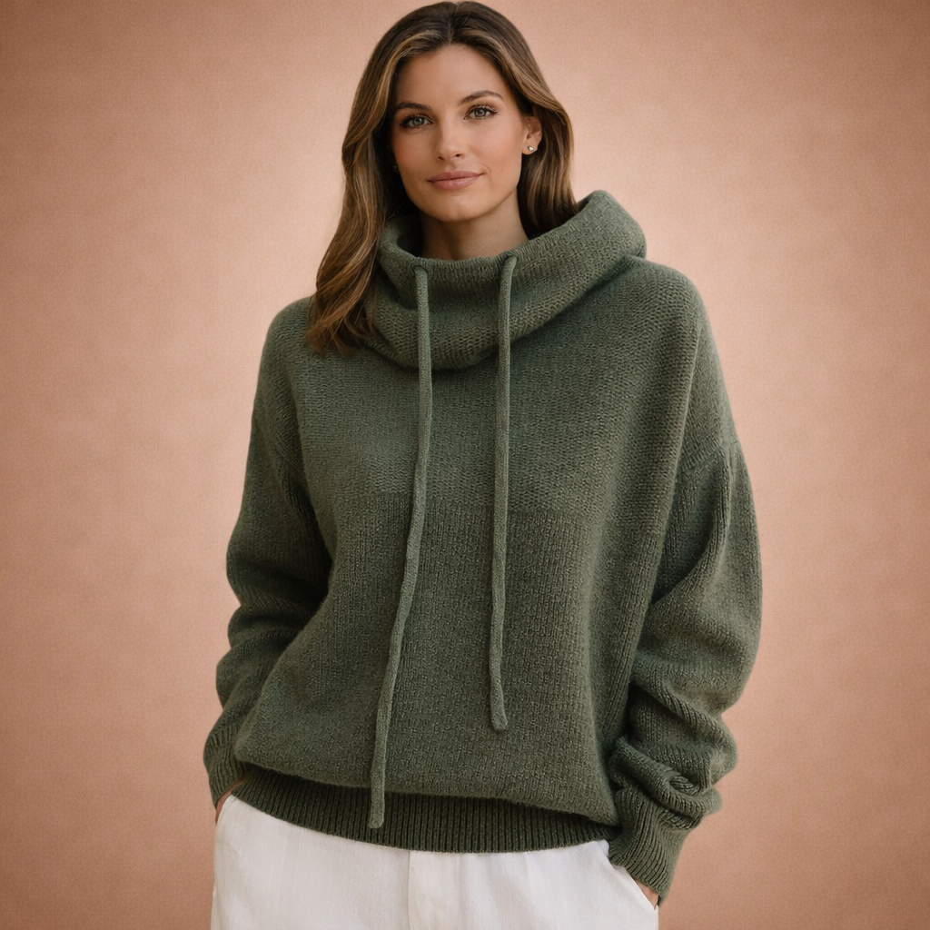 Eva | Sweter z ściągaczowym golfem