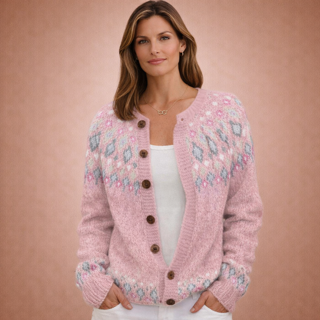 Marlene | Miękki sweter dzianinowy z wzorem nordyckim