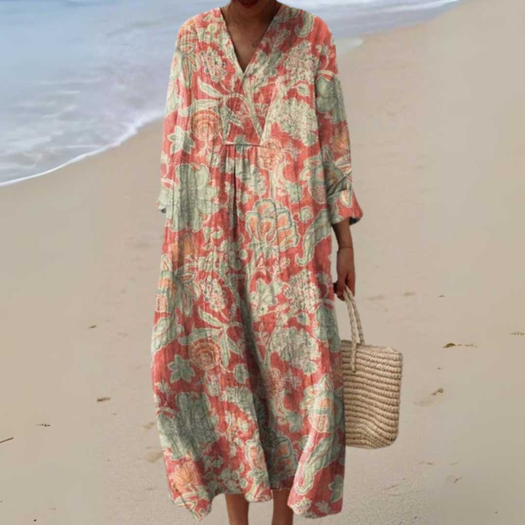 Isabella™ - Sukienka vintage z nadrukiem kwiatowym