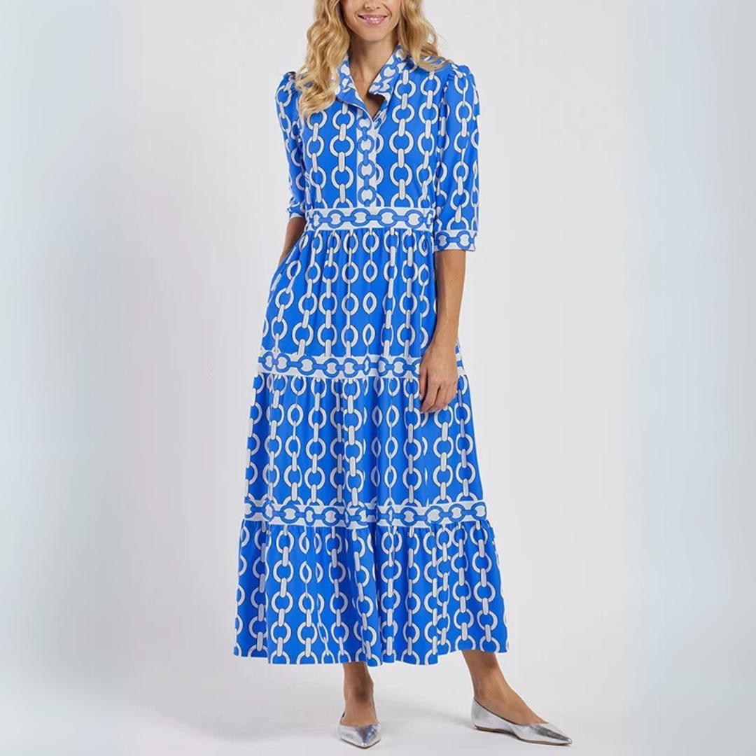 Verity – Sukienka koszulowa z nadrukiem łańcuchów