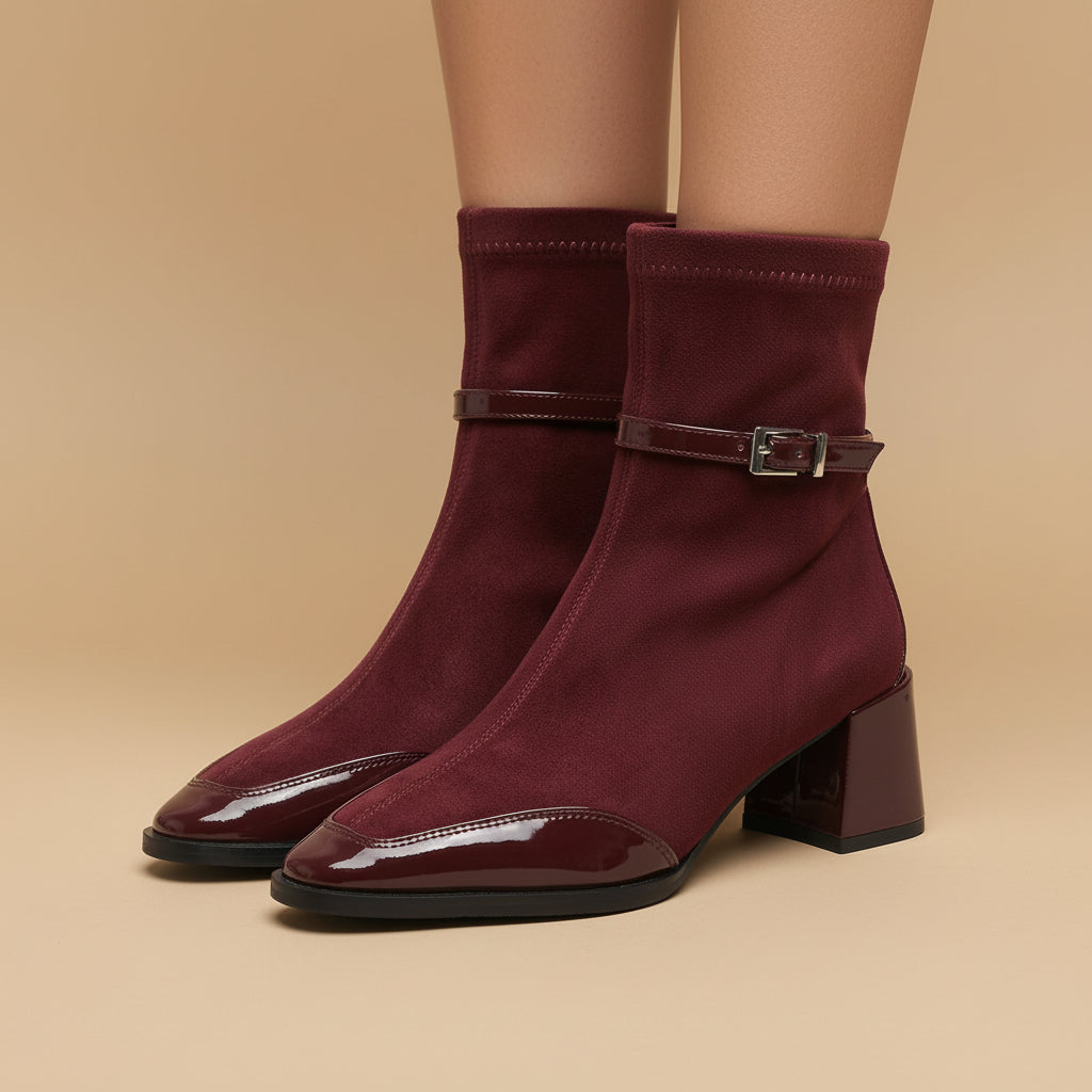 Romany | Eleganckie botki na średnim obcasie