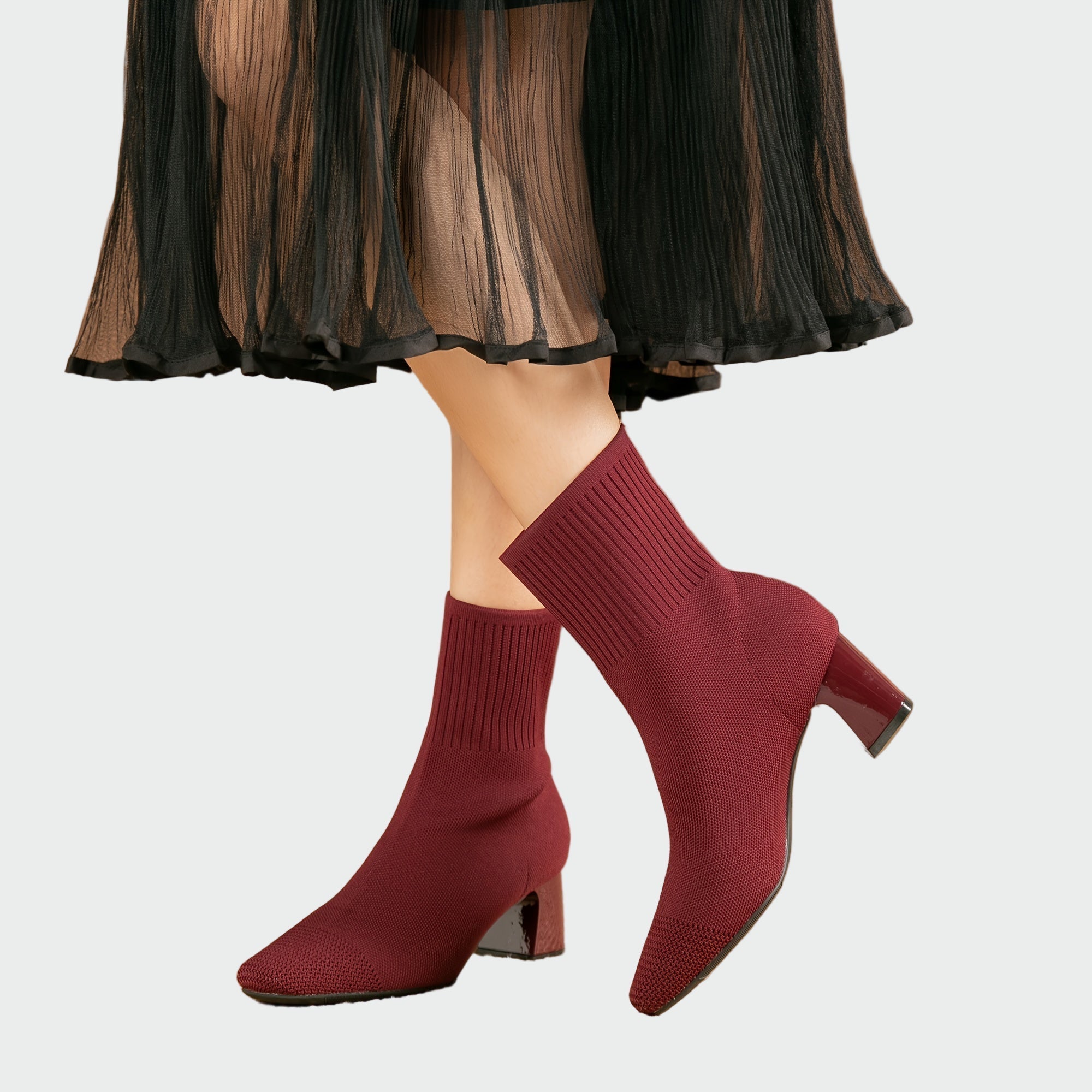 Alejandra | Botki ortopedyczne z dzianiny w odcieniu jasnobeżowym