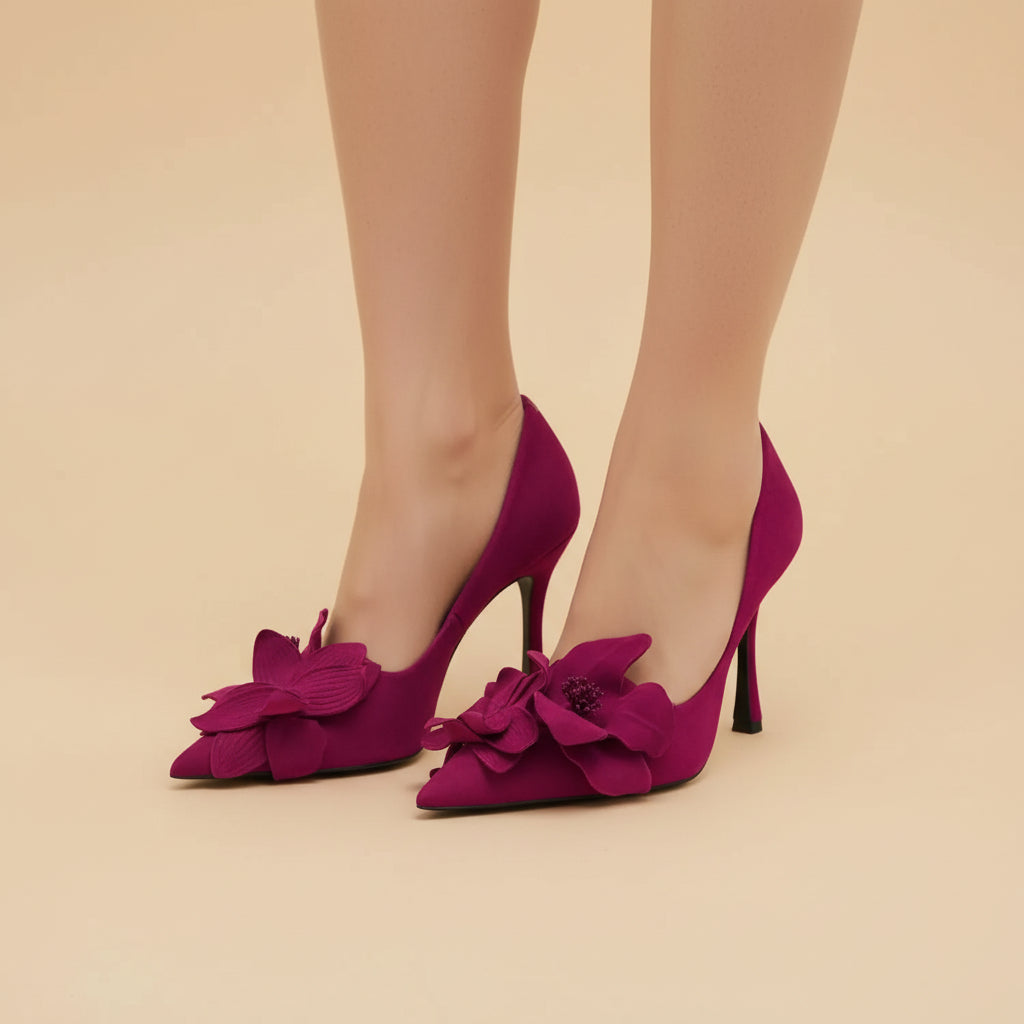 Kwiat popołudnia | Eleganckie buty na wysokim obcasie od projektanta