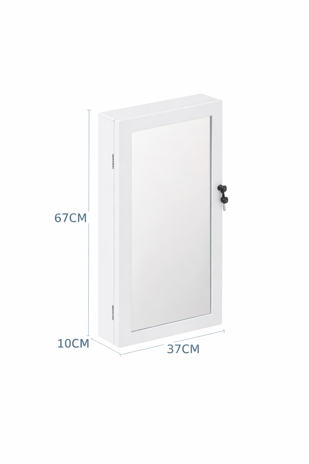 Ścienna szafka na biżuterię z lustrem | elegancka i pojemna organizacja