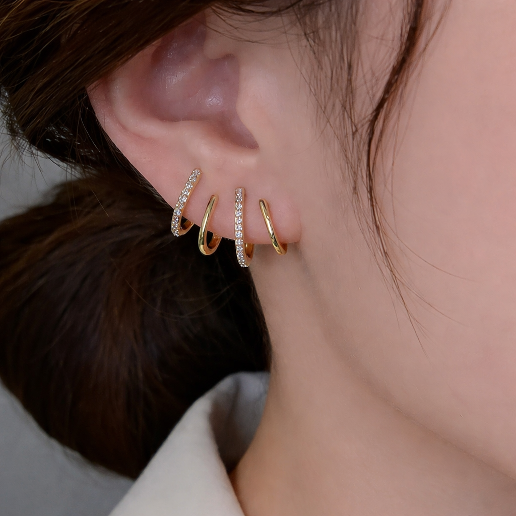 Kolczyki „Pazur” z cyrkoniami