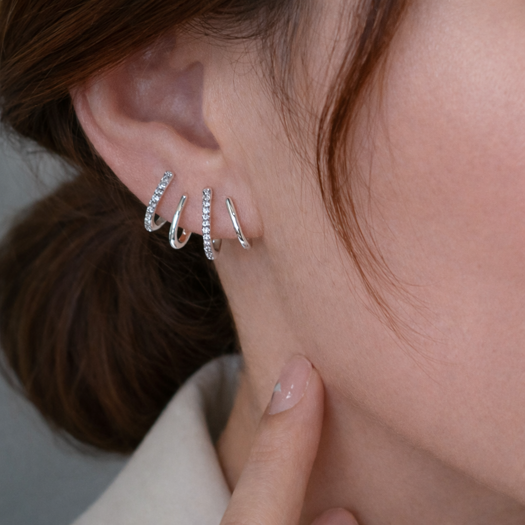 Kolczyki „Pazur” z cyrkoniami