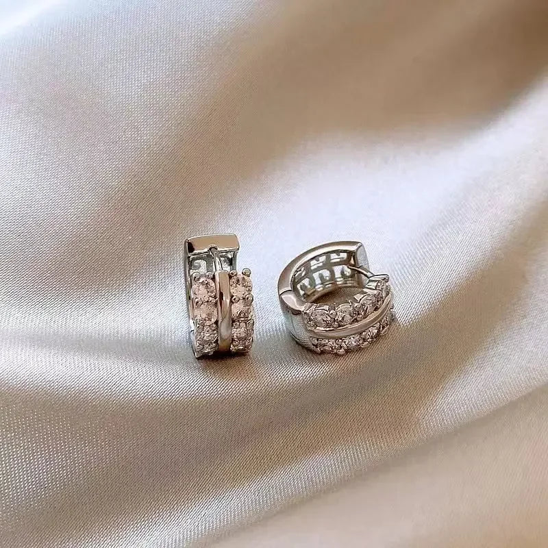 Złote Kolczyki Koła ze Stali Nierdzewnej z Cyrkoniami – Elegancka Biżuteria Damska