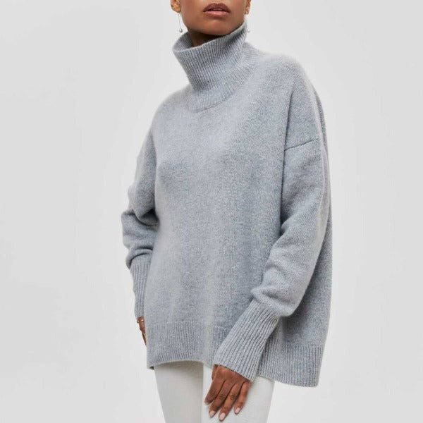 Tracey | Sweter Oversize z Kołnierzem Golfa