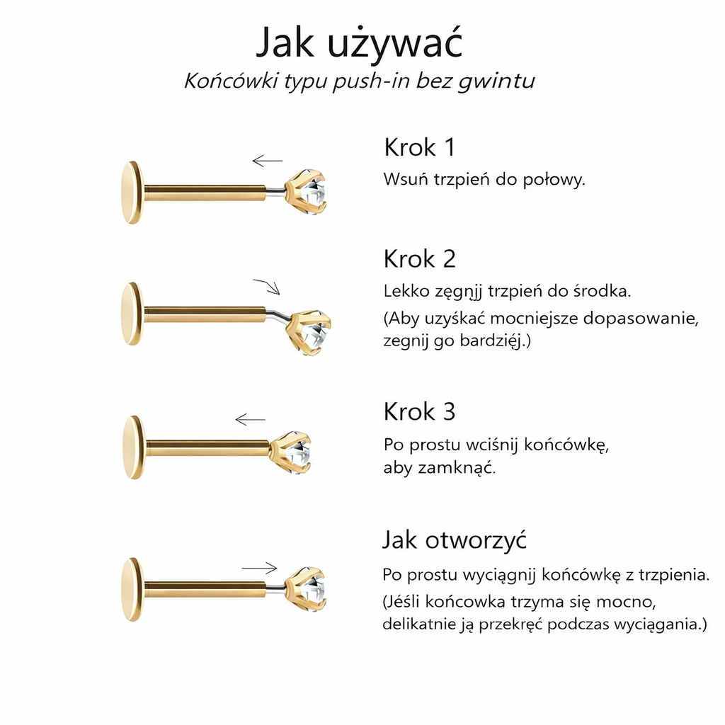 Minimalistyczne Kolczyki do Piercingu Ucha