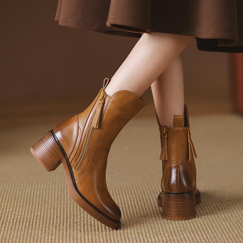 Araceli | Skórzane botki