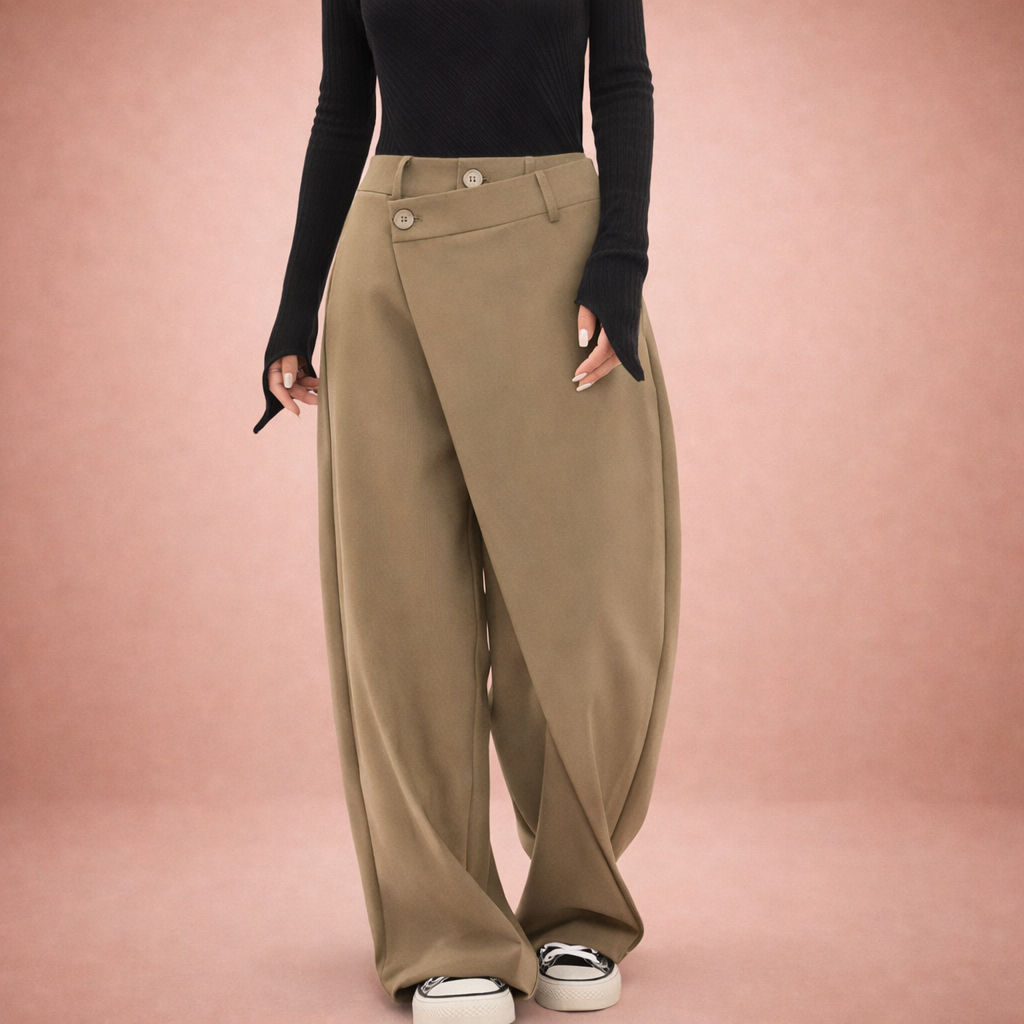 Leja | Guzik do spodni z szerokimi nogawkami dla kobiet
