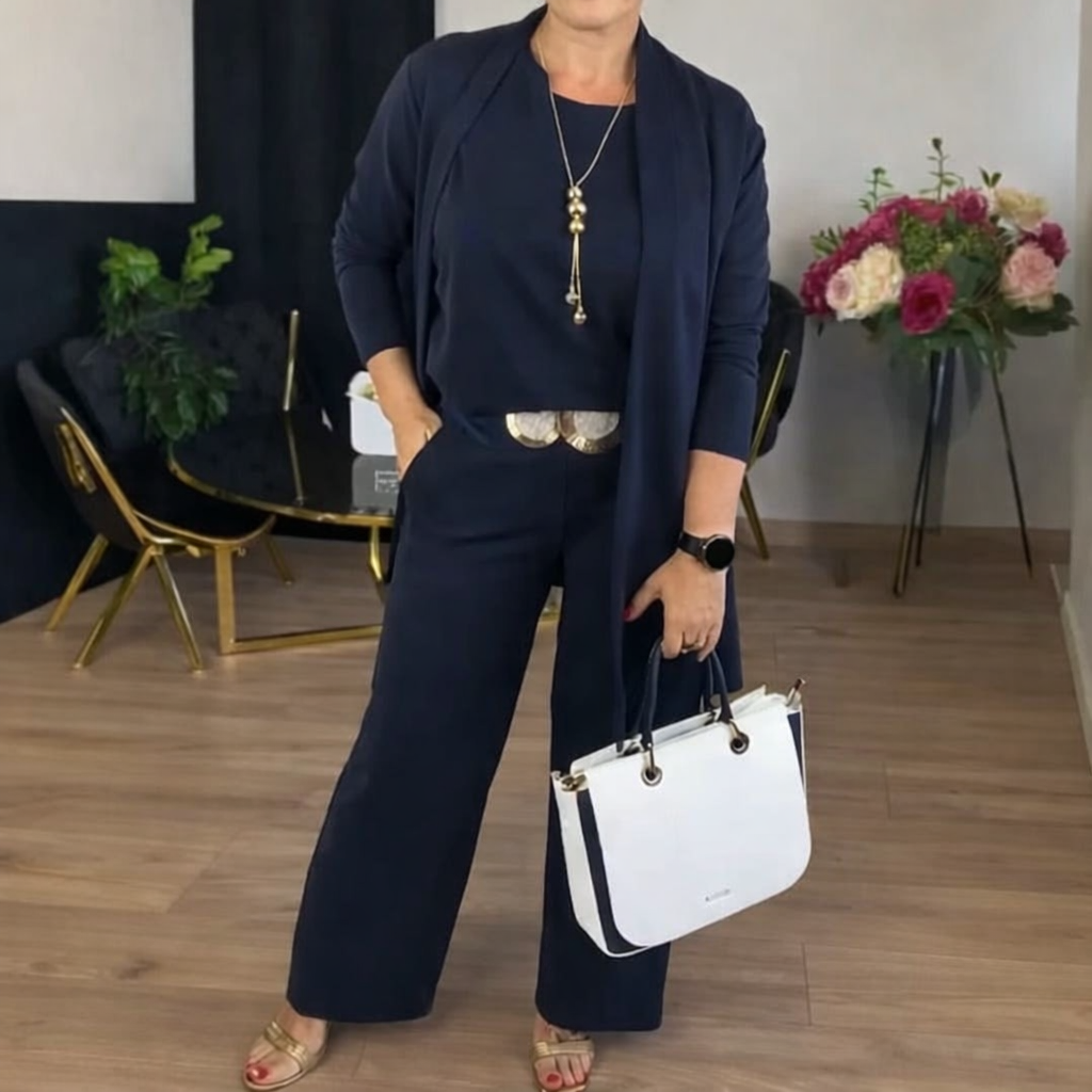 Gabriela | Elegancki zestaw 3-częściowy z długim kardiganem