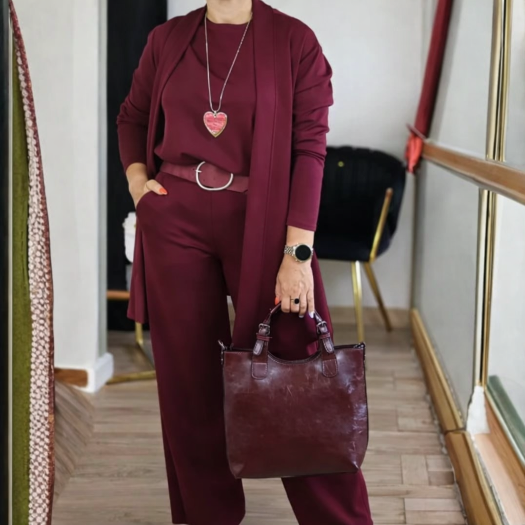 Gabriela | Elegancki zestaw 3-częściowy z długim kardiganem